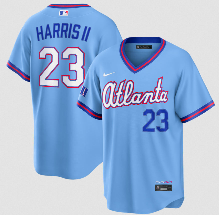 Men Atlanta Braves #23 Michael Harris II blue Nike 2026 City Connect Stadium Jersey->atlanta braves->MLB Jersey